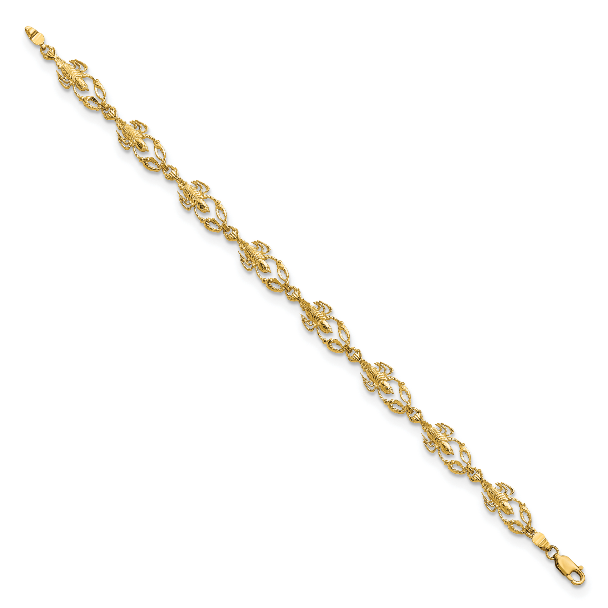 7.5 Inch 14K Textured Lobster 7.5In Bracelet