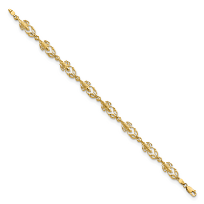 7.5 Inch 14K Textured Lobster 7.5In Bracelet
