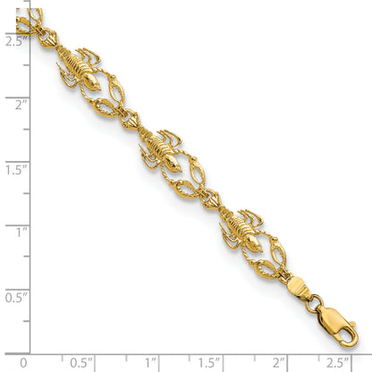 7.5 Inch 14K Textured Lobster 7.5In Bracelet
