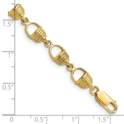 7.25 Inch 14K Nantucket Basket Bracelet