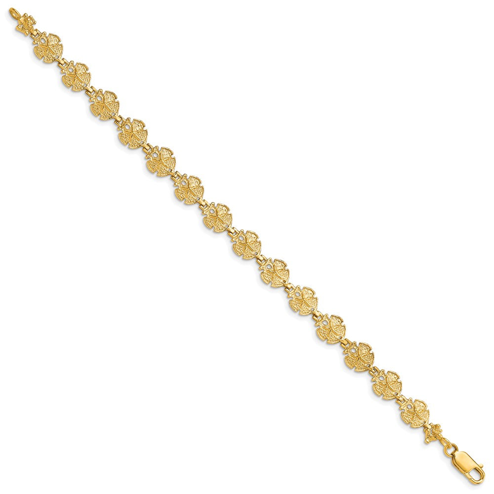8 Inch 14K Sand Dollar Bracelet
