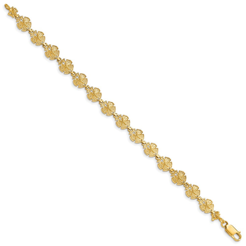 8 Inch 14K Sand Dollar Bracelet