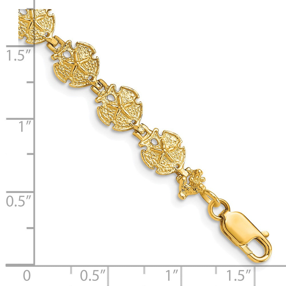 8 Inch 14K Sand Dollar Bracelet