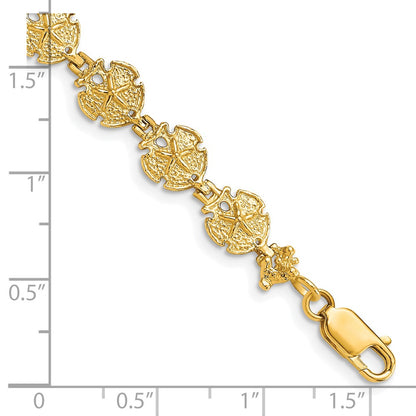 8 Inch 14K Sand Dollar Bracelet