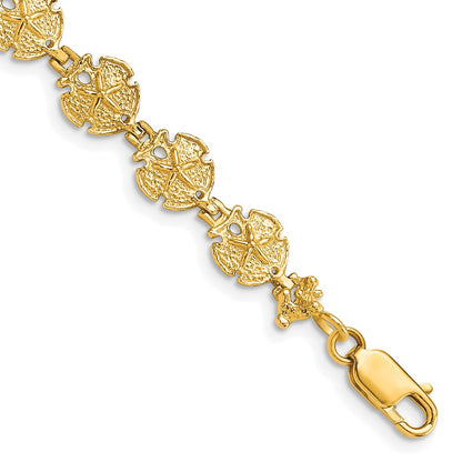 8 Inch 14K Sand Dollar Bracelet