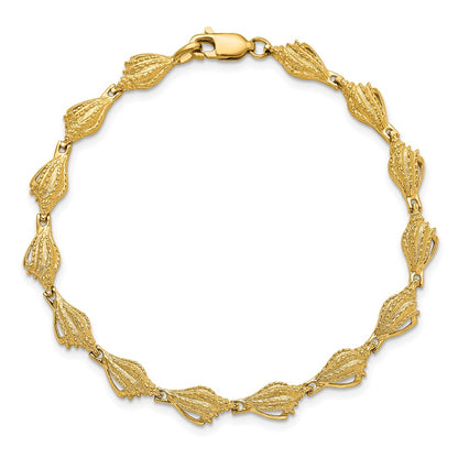 7.25 Inch 14K Conch Shell Bracelet