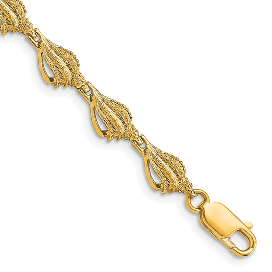 7.25 Inch 14K Conch Shell Bracelet