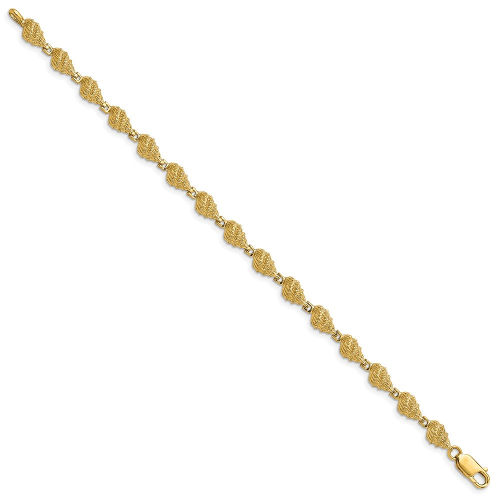 7 Inch 14K Conch Shell Bracelet