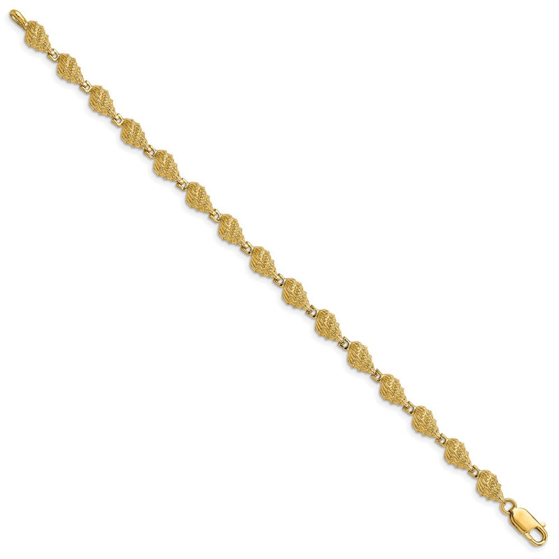 7 Inch 14K Conch Shell Bracelet