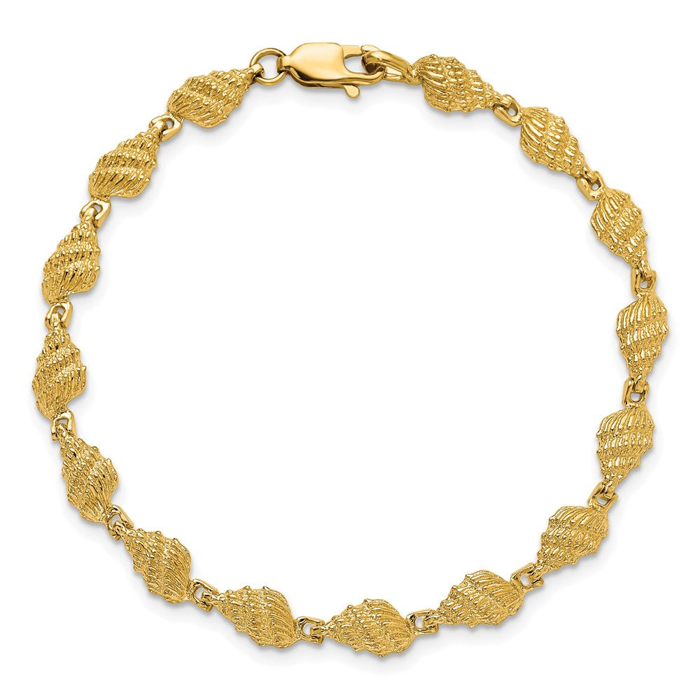 7 Inch 14K Conch Shell Bracelet