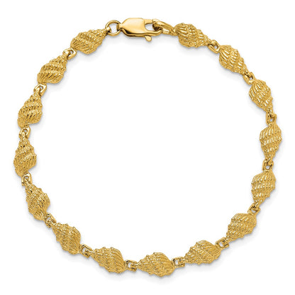 7 Inch 14K Conch Shell Bracelet