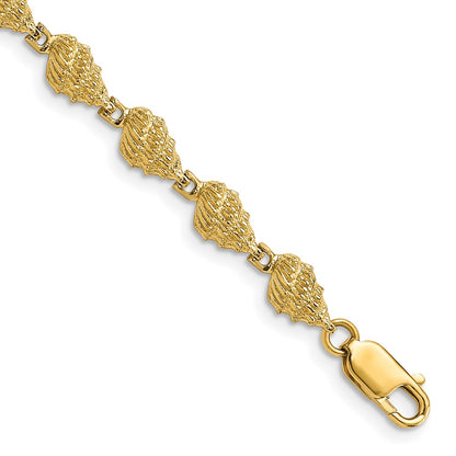 7 Inch 14K Conch Shell Bracelet