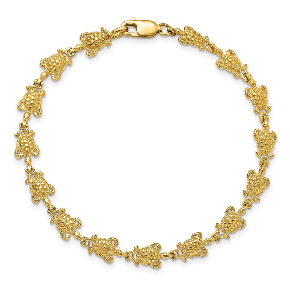 7.25 Inch 14K Turtle Bracelet