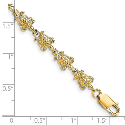 7.25 Inch 14K Turtle Bracelet