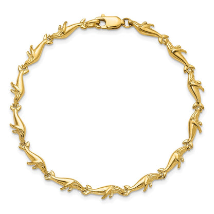 7.25 Inch 14K Whale Bracelet
