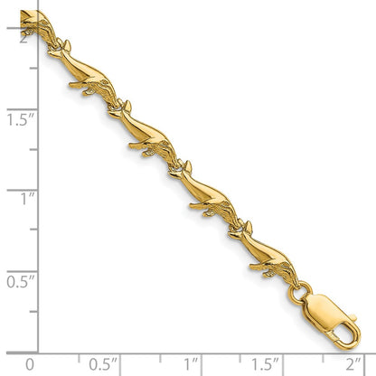 7.25 Inch 14K Whale Bracelet