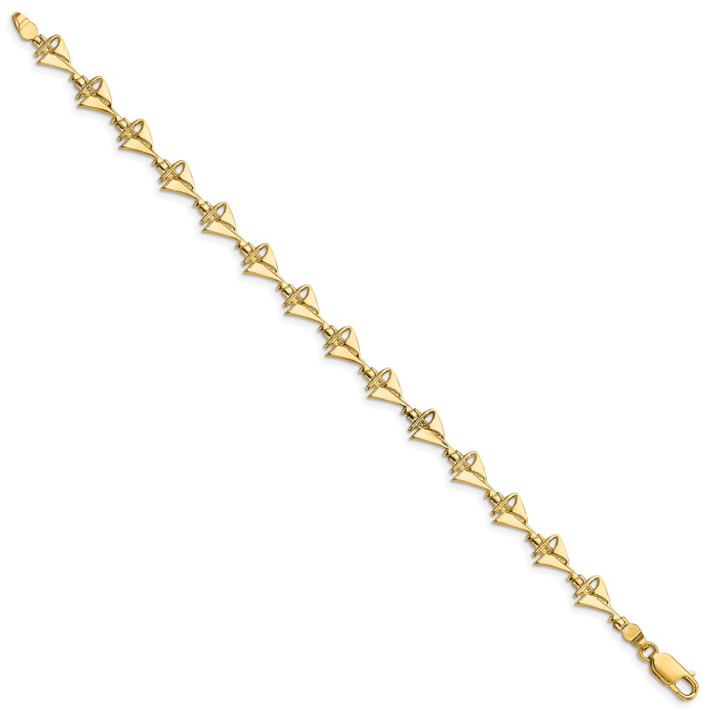 7 Inch 14K Sailboat Bracelet