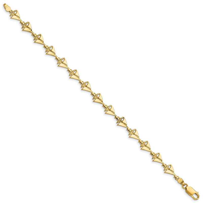 7 Inch 14K Sailboat Bracelet
