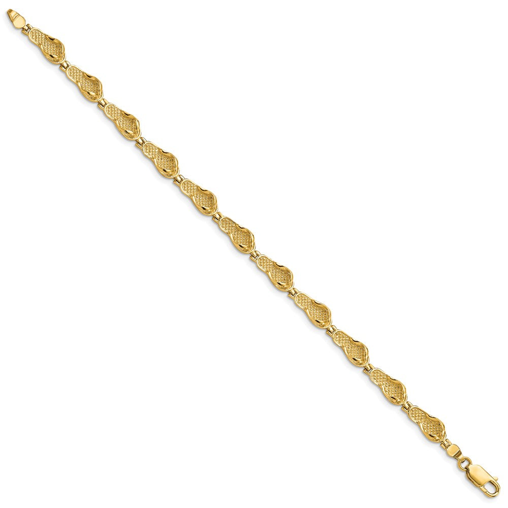 7 Inch 14K Flip Flop Bracelet
