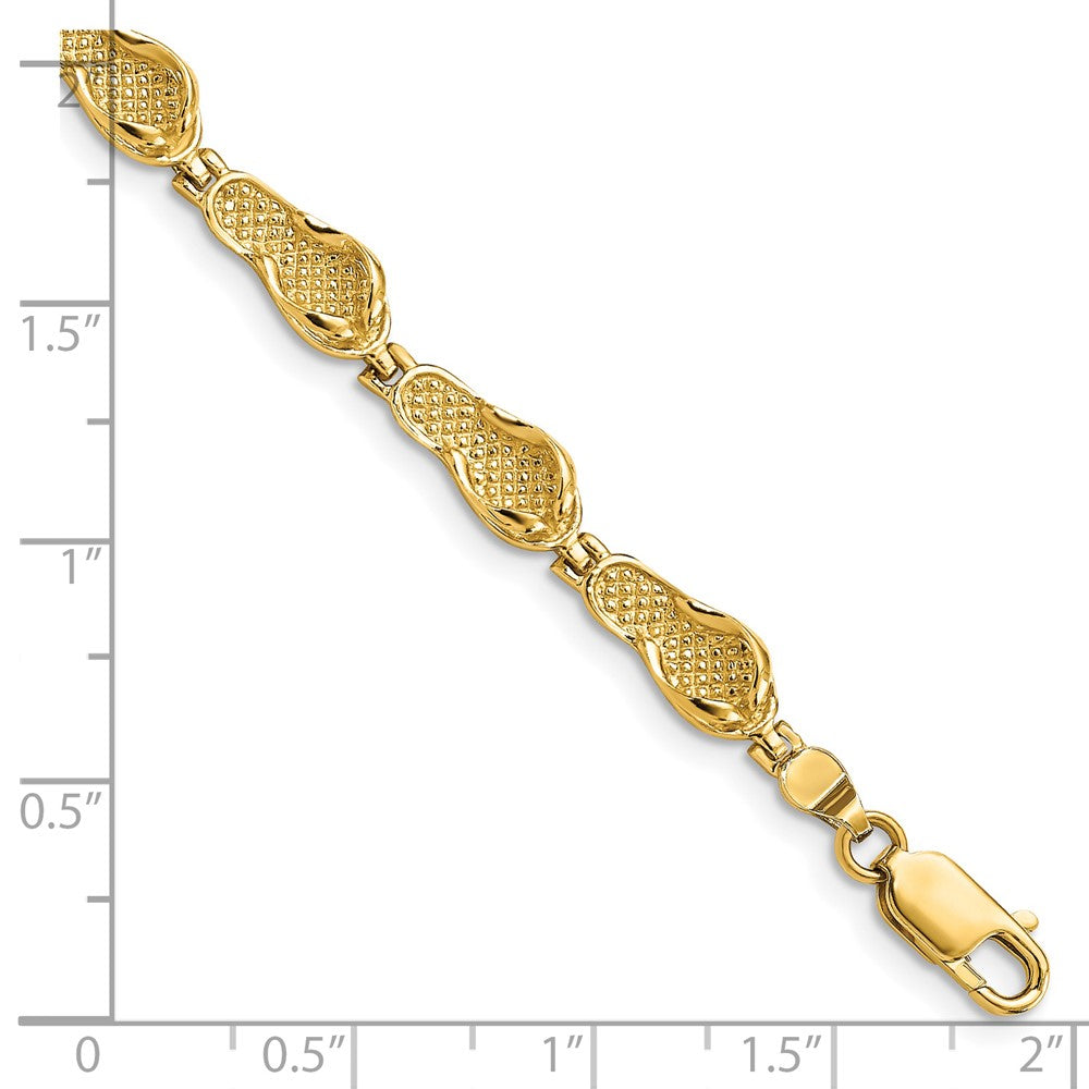 7 Inch 14K Flip Flop Bracelet