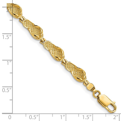 7 Inch 14K Flip Flop Bracelet