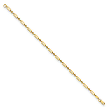7.5 Inch 14K Polished Fancy Rectangle Link 7.5In Bracelet
