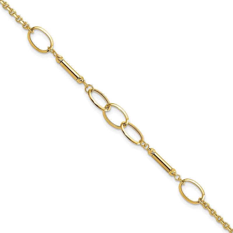 7.5 Inch 14K Polished Bars And Links Bracelet