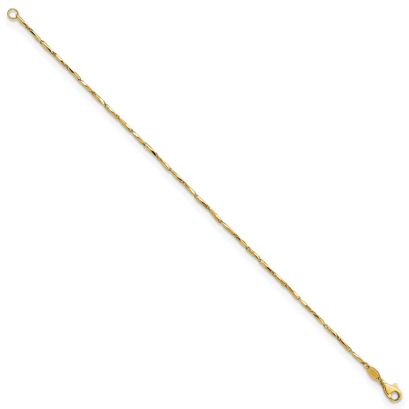 14K Yellow Gold Polished Fancy Link Chain Bracelet