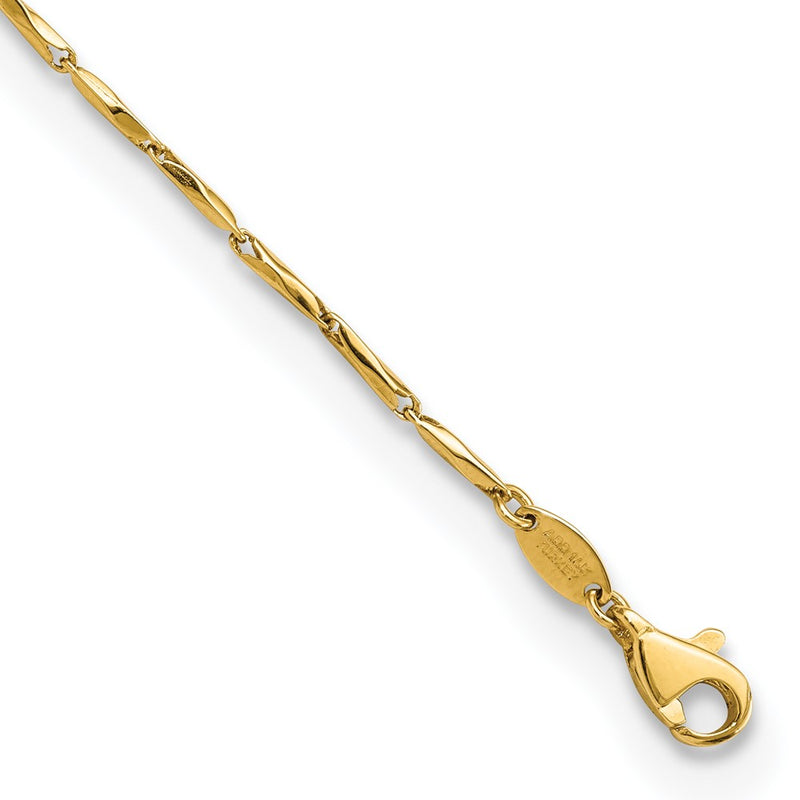 14K Yellow Gold Polished Fancy Link Chain Bracelet