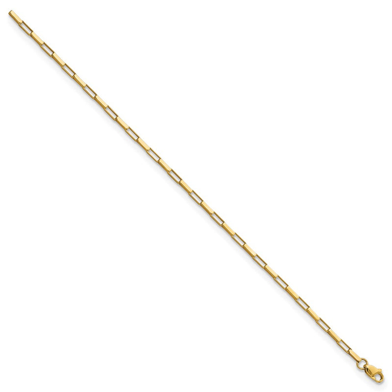14K Yellow Gold Polished Fancy Box Links Chain Bracelet