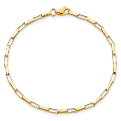 7.5 Inch 14K Polished Fancy Box Links 7.5In Bracelet