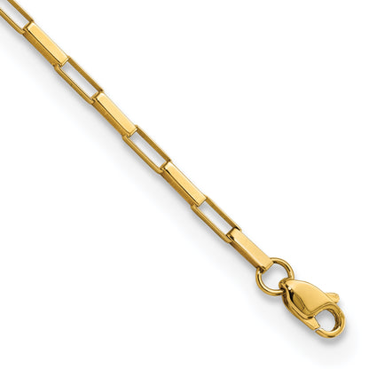 7.5 Inch 14K Polished Fancy Box Links 7.5In Bracelet