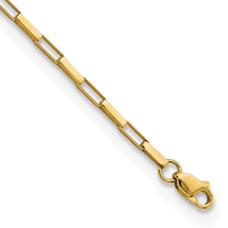 14K Yellow Gold Polished Fancy Box Links Chain Bracelet