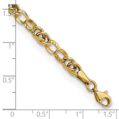 7.5 Inch 14K Polished Fancy Link 7.5In Bracelet