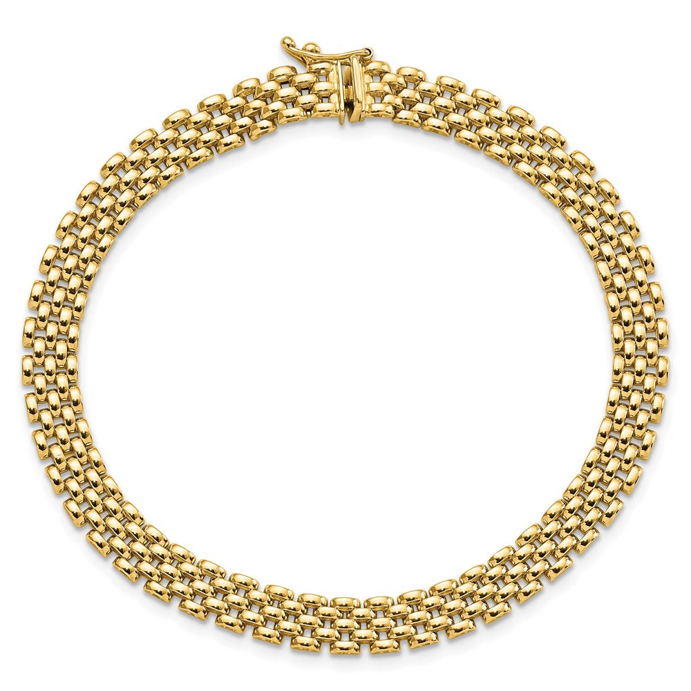 7.5 Inch 14K 6mm Panther Link Bracelet