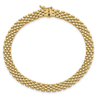 7.5 Inch 14K 6mm Panther Link Bracelet