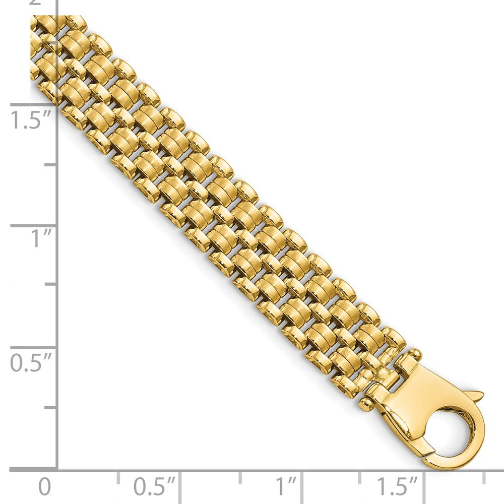 7.5 Inch 14K Brushed And Polished Basket Weave Pattern 7.5In Bracelet