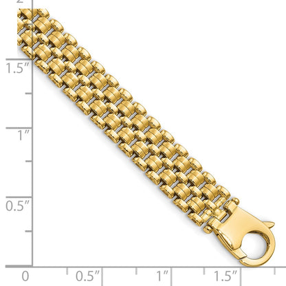 7.5 Inch 14K Brushed And Polished Basket Weave Pattern 7.5In Bracelet
