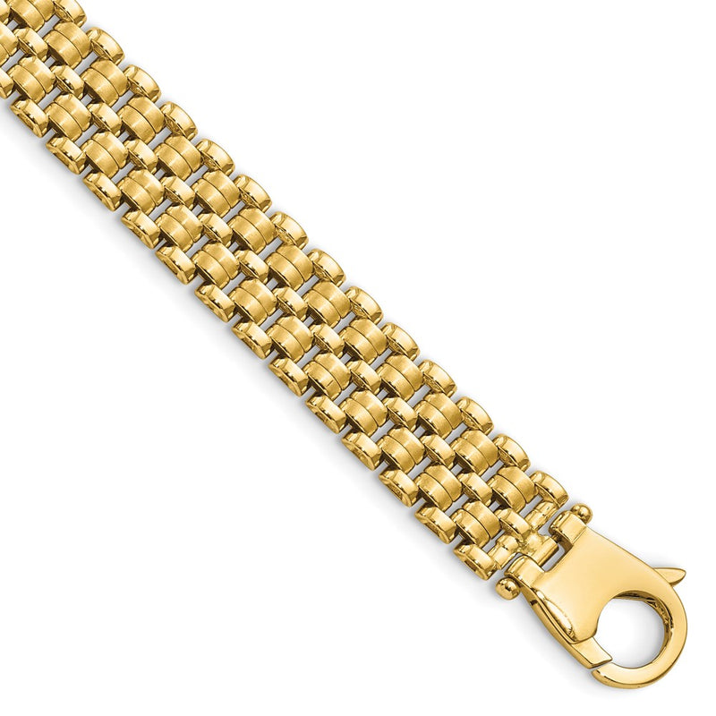 7.5 Inch 14K Brushed And Polished Basket Weave Pattern 7.5In Bracelet