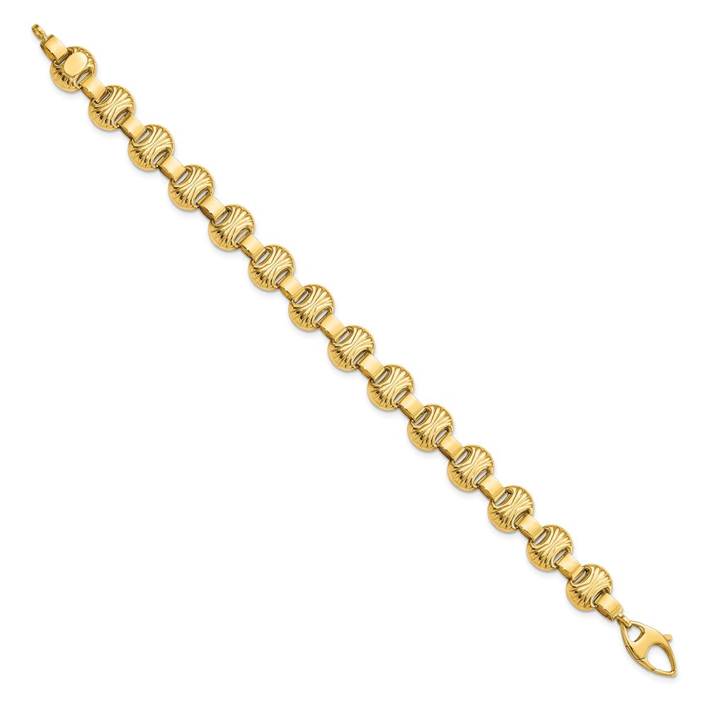 7.5 Inch 14K Polished & Textured Fancy Bracelet