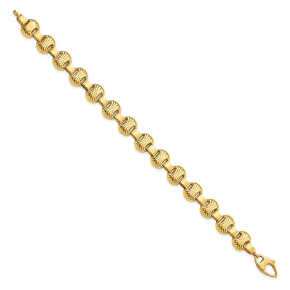 7.5 Inch 14K Polished & Textured Fancy Bracelet