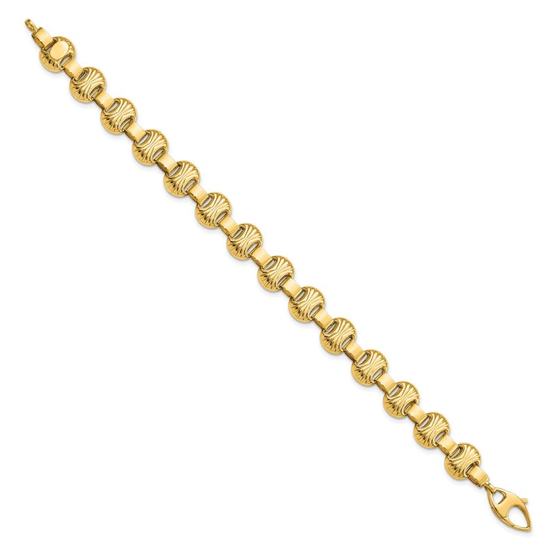 7.5 Inch 14K Polished & Textured Fancy Bracelet