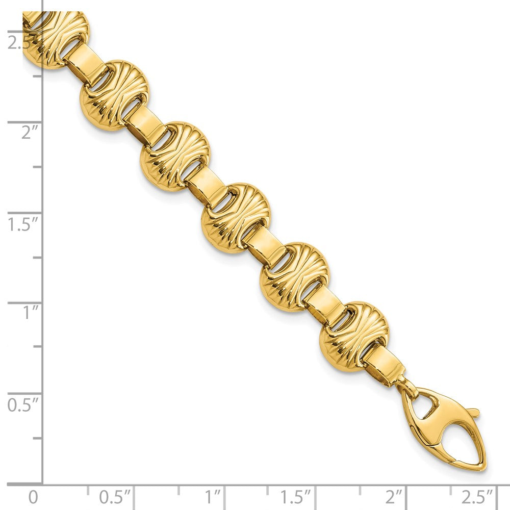 7.5 Inch 14K Polished & Textured Fancy Bracelet
