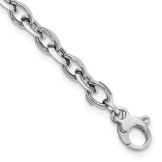 7.75 Inch 14K White Polished Fancy Link Bracelet