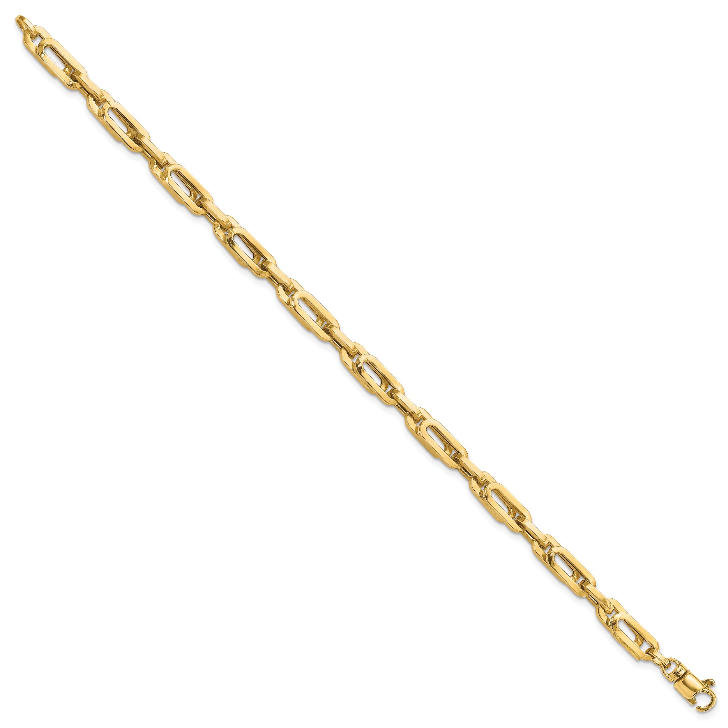 8 Inch 14K Gold Polished Fancy Link Mens Bracelet