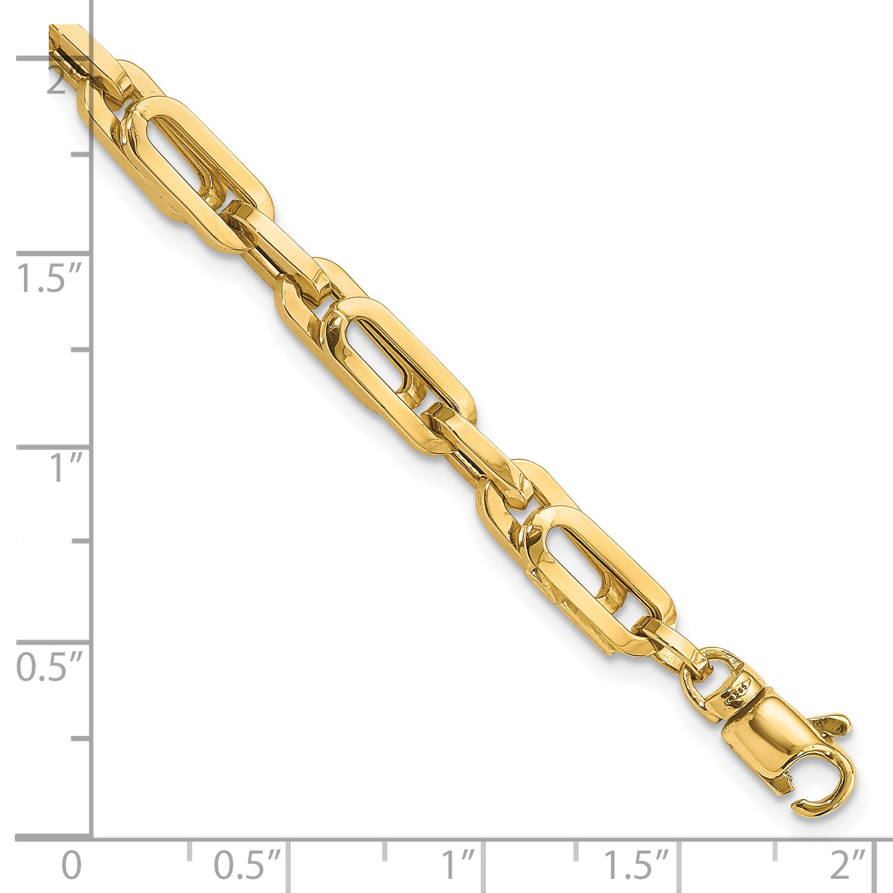 8 Inch 14K Gold Polished Fancy Link Mens Bracelet
