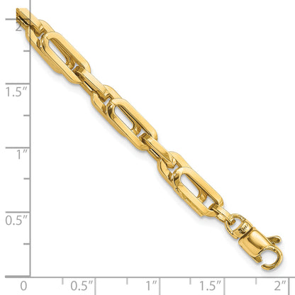 8 Inch 14K Gold Polished Fancy Link Mens Bracelet