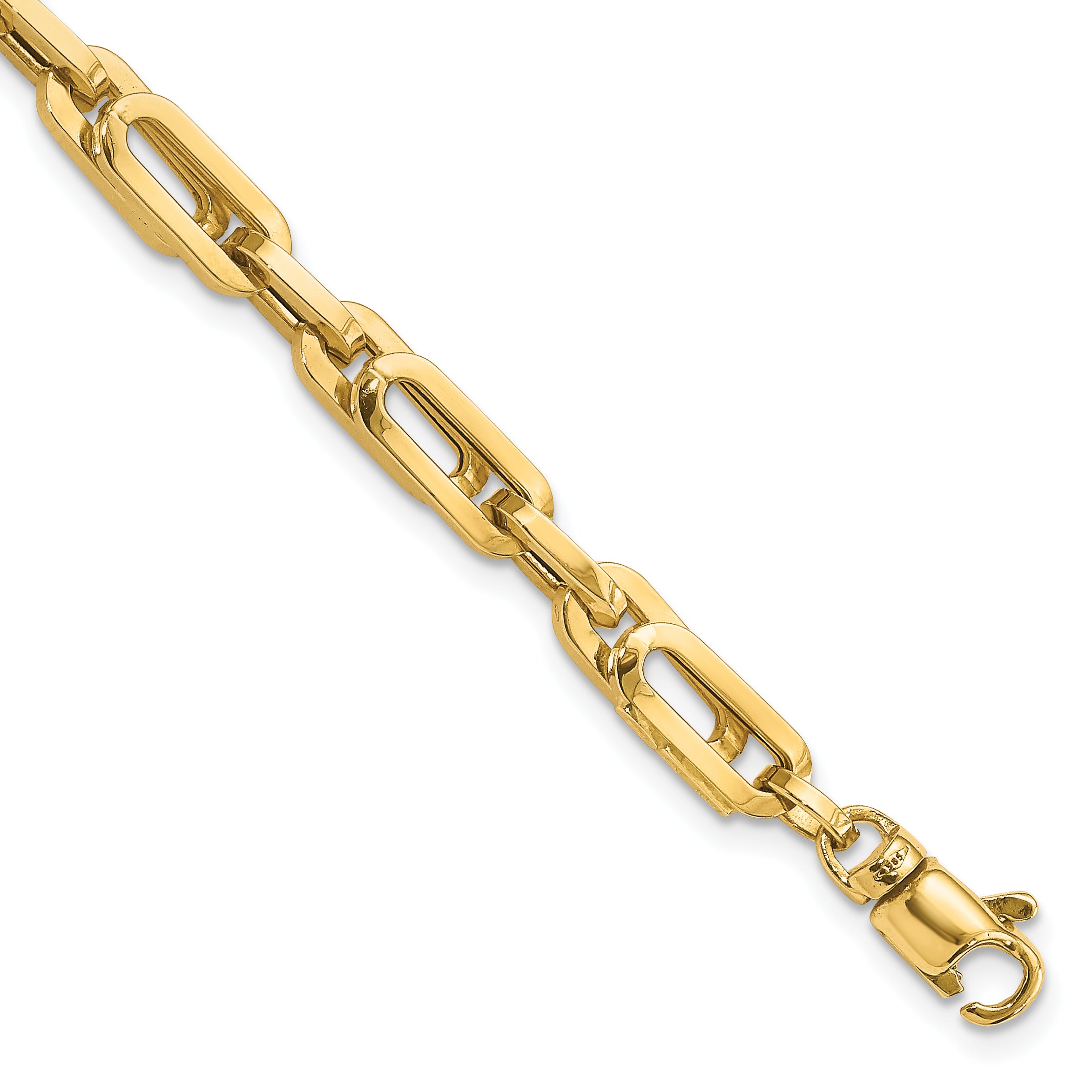 8 Inch 14K Gold Polished Fancy Link Mens Bracelet