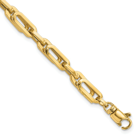 8 Inch 14K Gold Polished Fancy Link Mens Bracelet