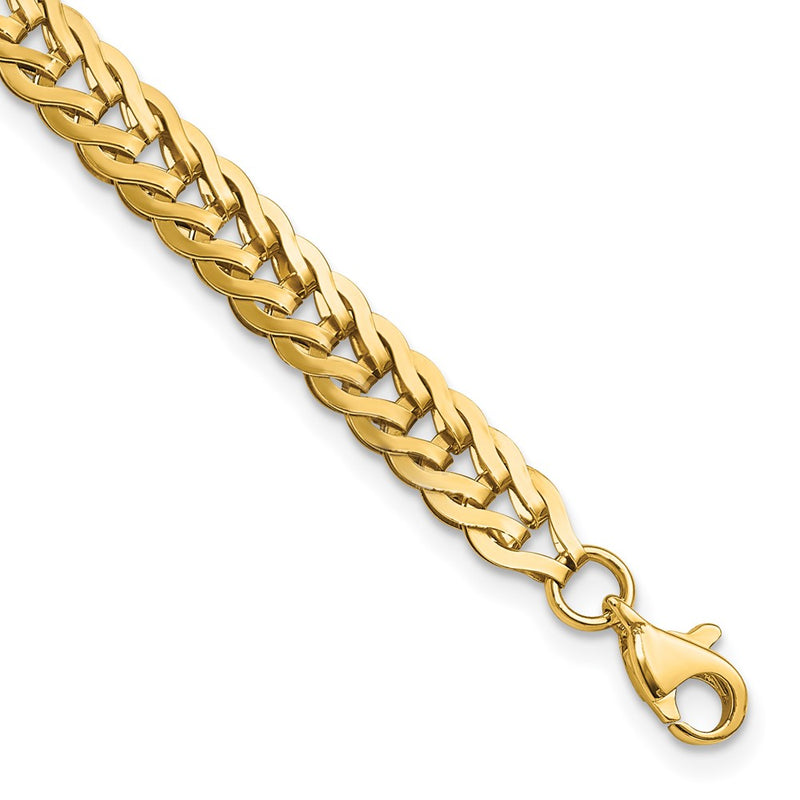 14K Yellow Gold Polished Fancy Link Chain Bracelet